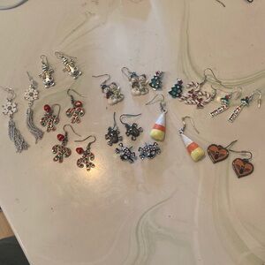 Collection of Halloween and Christmas Earrings (12 pairs)